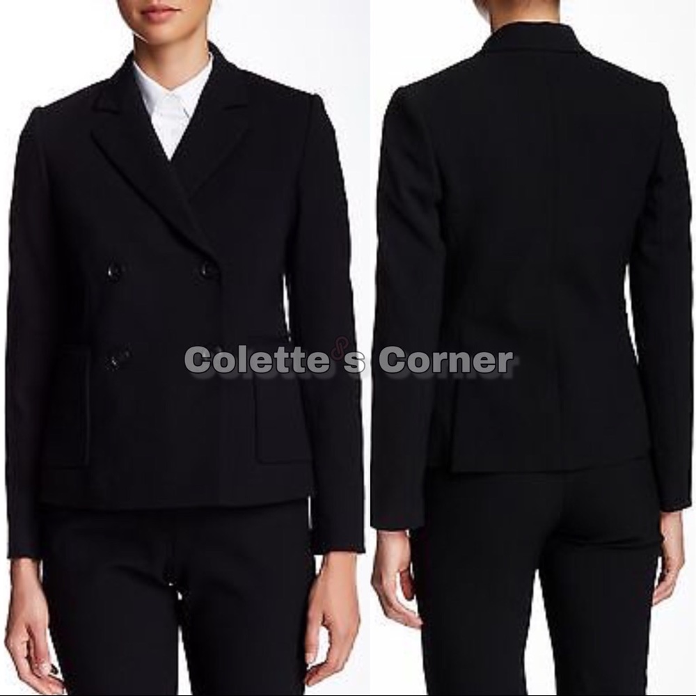 Theory Sakrino Black Wool Notch Lapel Blazer - Picture 3 of 8